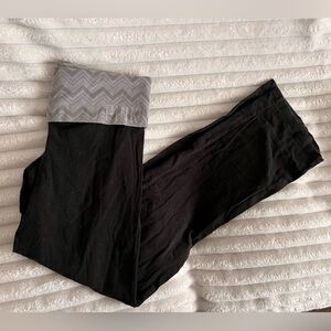 Victoria’s Secret Pink Black Yoga Pants 2010’s Fold Over Yoga Straight/Wide Leg
